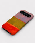 Rose Olive Scarlet Color Block Google Pixel case front view