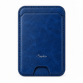 Royal Blue MagSafe card holder personalized with the name Sophia
