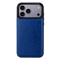 Royal blue MagSafe flip wallet case for iPhone with double magnetic clasp