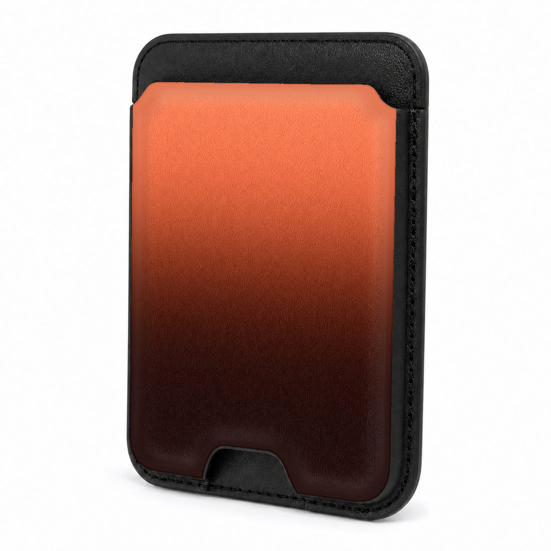 Front view of the Rust Brown Ombre Gradient MagSafe card holder on a white background