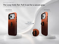 Rust Brown Ombre Gradient MagSafe Loop iPhone Case side view showing the built-in finger loop