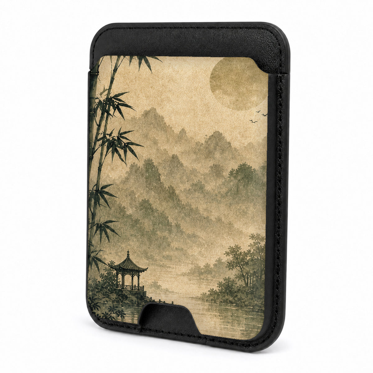 Sepia Mountain Pagoda MagSafe Card Holder