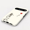 Skeleton with Red Balloon Google Pixel Case - angled bottom view