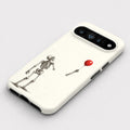 Skeleton with Red Balloon Google Pixel Case - flat angled view