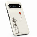 Skeleton with Red Balloon Google Pixel Case - standing angled view