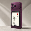Skeleton with Red Balloon MagSafe Card Holder, attached to a compatible phone