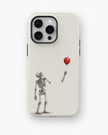 Skeleton with Red Balloon MagSafe iPhone Tough Case, rear view, iPhone11-16ProMax model image group