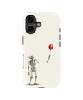 Skeleton with Red Balloon MagSafe iPhone Tough Case, rear view, iPhone16+16Plus+17 model image group