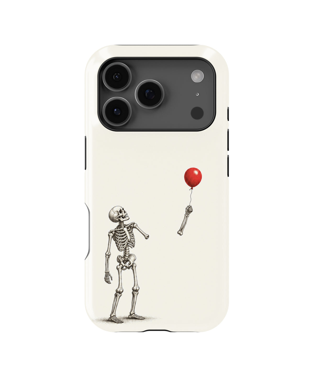 Skeleton with Red Balloon MagSafe iPhone Tough Case, rear view, iPhone17-18Pro model image group