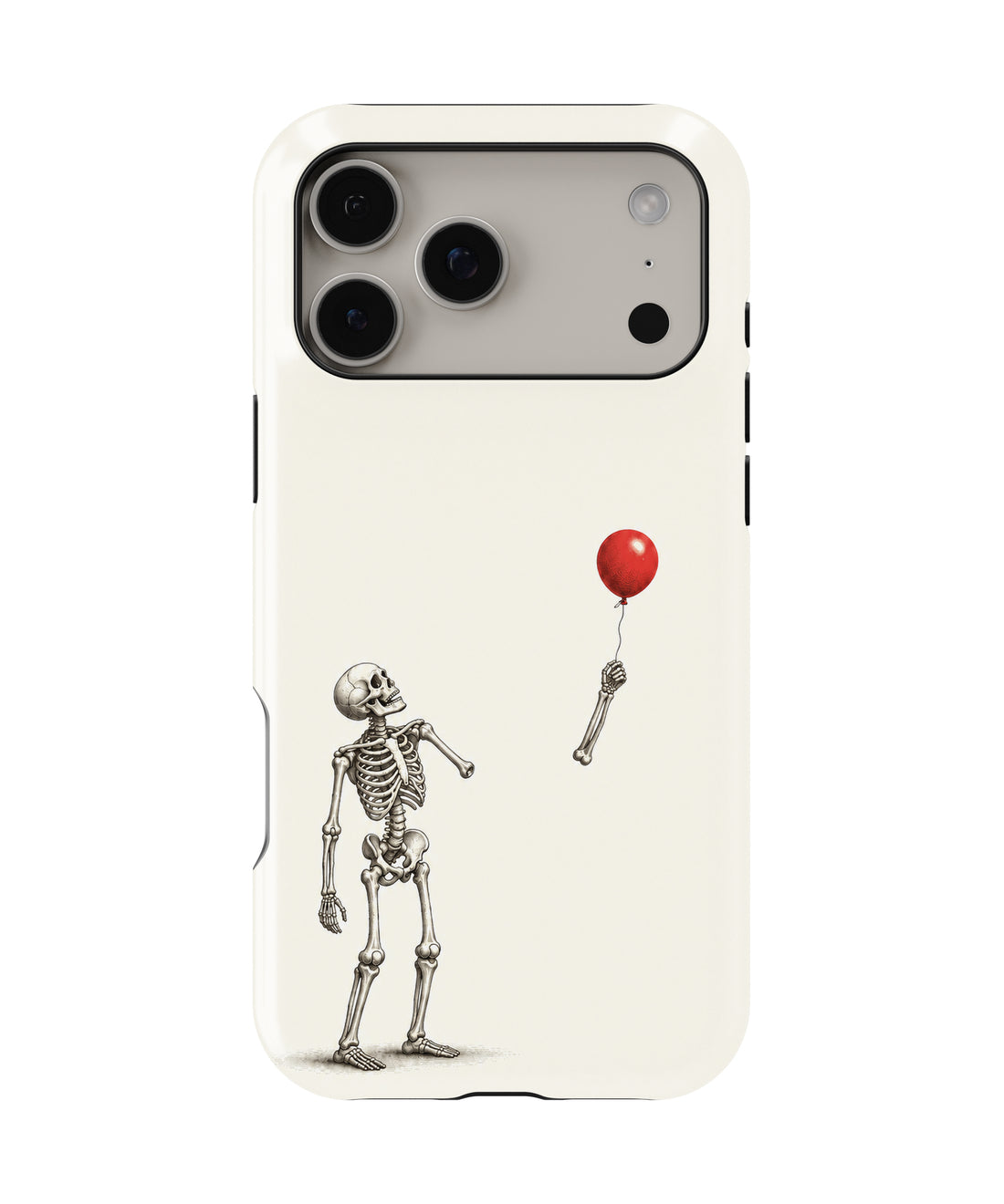Skeleton with Red Balloon MagSafe iPhone Tough Case, rear view, iPhone17-18ProMax model image group