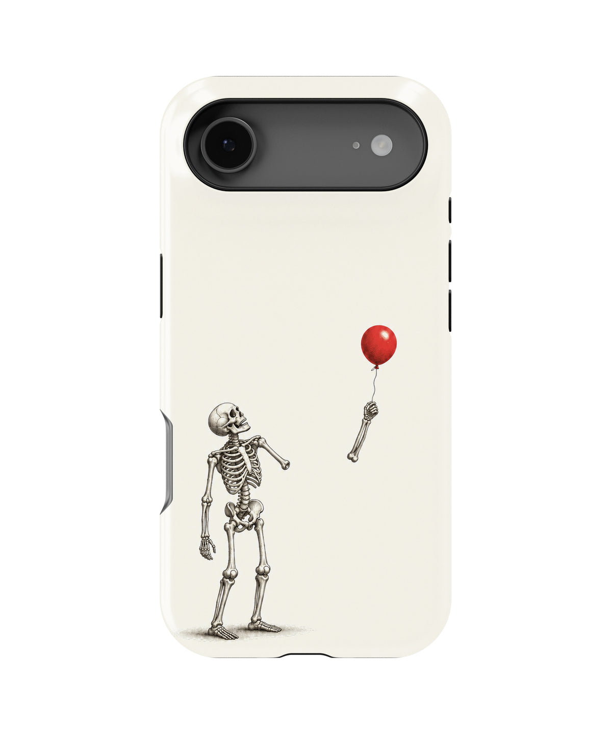 Skeleton with Red Balloon MagSafe iPhone Tough Case, rear view, iPhone17Air model image group