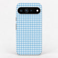Sky Blue and White Gingham Google Pixel Case - centered back view