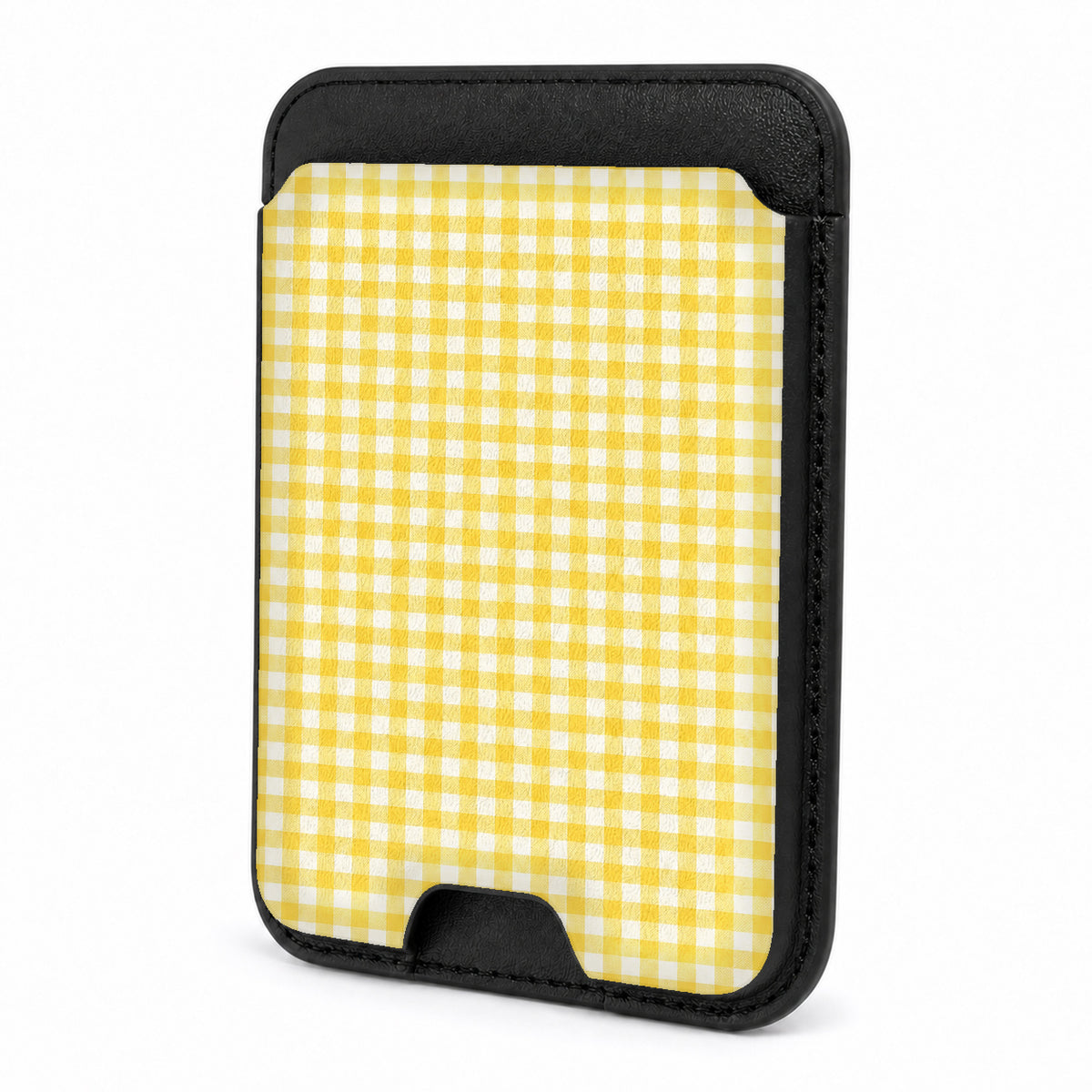 Sunflower Yellow and White Gingham MagSafe Card Holder