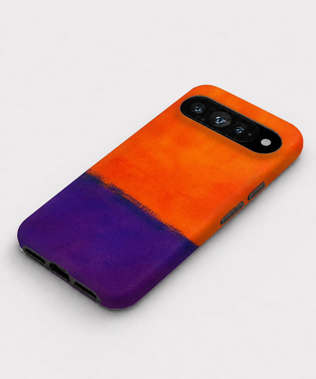 Tangerine Purple Color Block Google Pixel case front view
