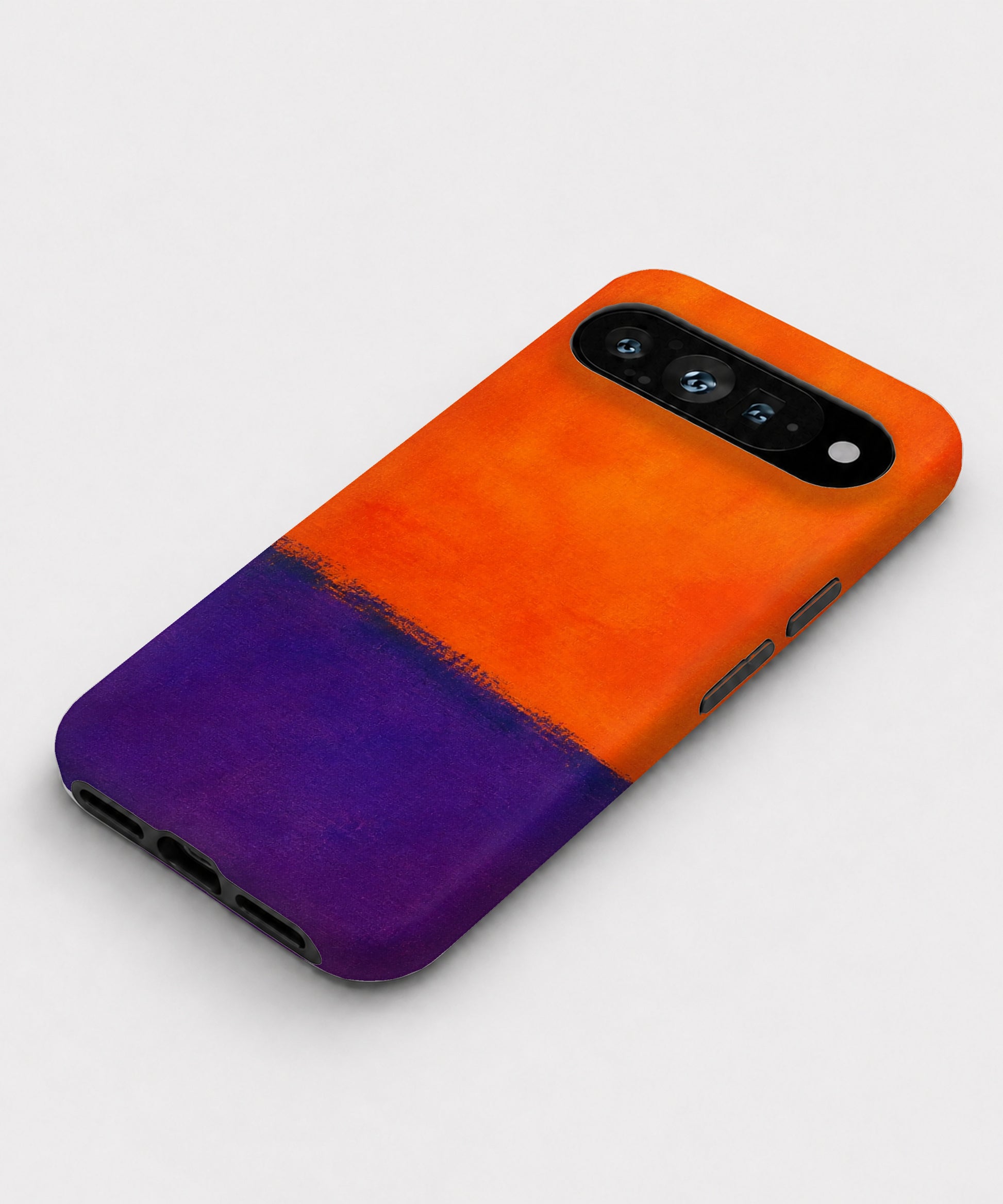 Tangerine Purple Color Block Google Pixel case front view