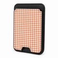 Terracotta Orange and White Gingham MagSafe Card Holder, front view