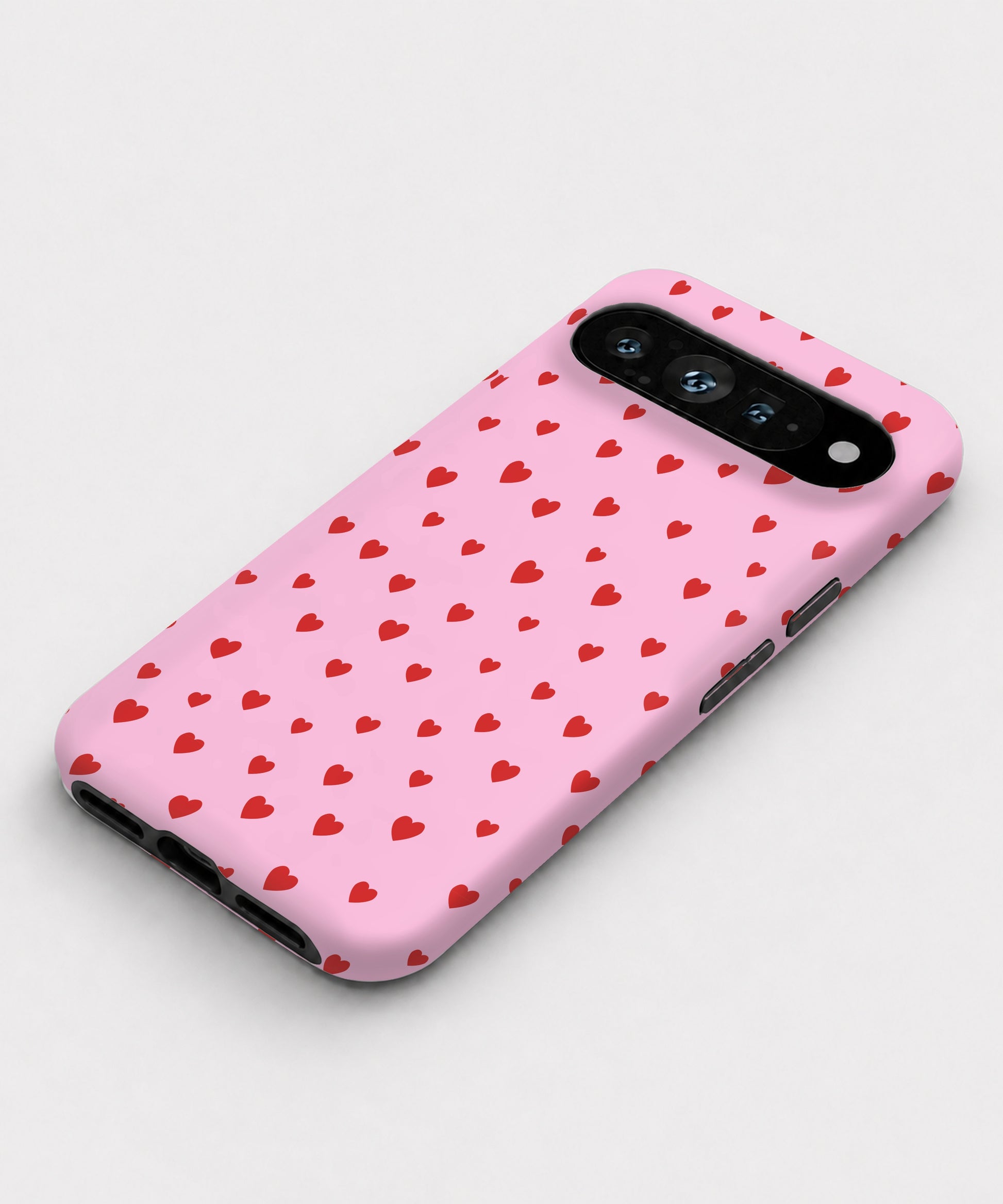 Tiny Red Hearts Google Pixel case front view
