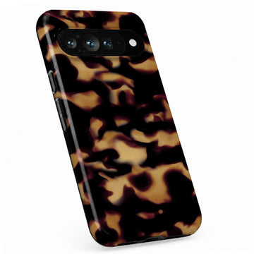 Tortoiseshell Google Pixel case with animal-inspired markings