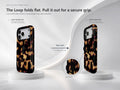 Tortoiseshell MagSafe Loop iPhone Case side view showing the built-in finger loop