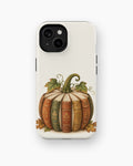 Vintage Book Pumpkin MagSafe iPhone Tough Case, rear view, iPhone11-15 model image group