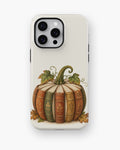 Vintage Book Pumpkin MagSafe iPhone Tough Case, rear view, iPhone11-16ProMax model image group