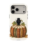 Vintage Book Pumpkin MagSafe Loop Case, rear view with finger loop folded flat
