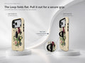 Vintage Botanical Bouquet MagSafe Loop iPhone Case side view showing the built-in finger loop