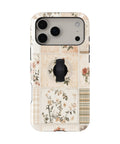 Vintage Botanical Collage MagSafe Loop iPhone Case with built-in finger loop closed