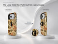 Vintage Mushroom Botanical MagSafe Loop iPhone Case side view showing the built-in finger loop