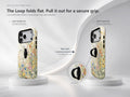 Vintage Wildflower Meadow MagSafe Loop iPhone Case side view showing the built-in finger loop