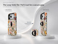 Warm Wildflower Stained Glass MagSafe Loop iPhone Case side view showing the built-in finger loop