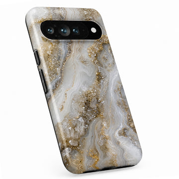 White Gold Agate Marble Google Pixel case