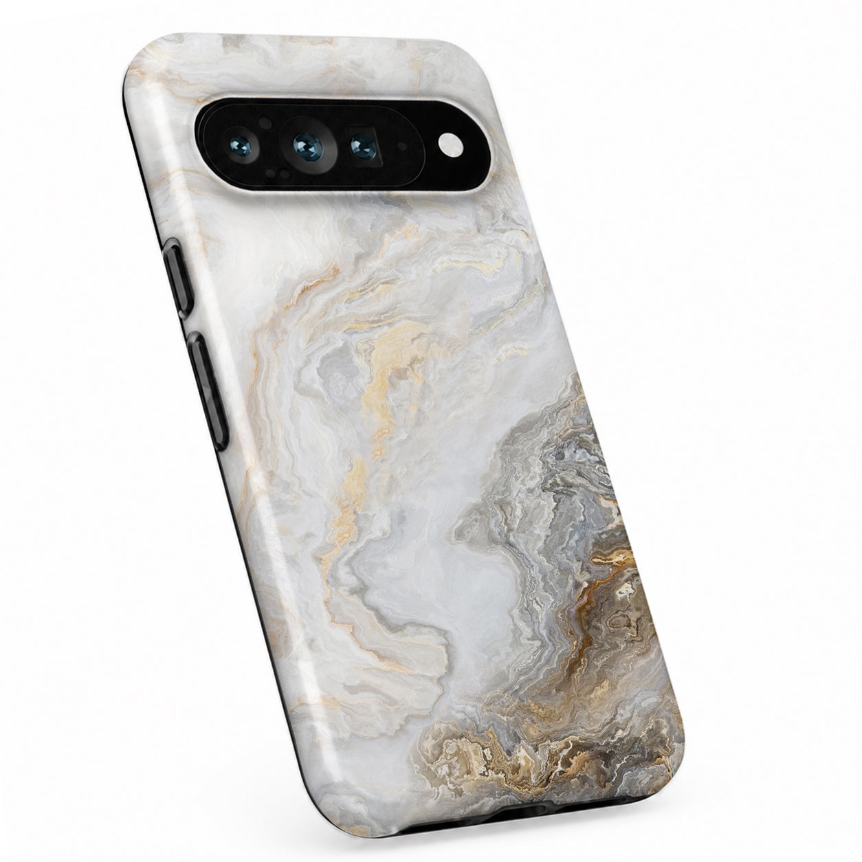 White Gold Marble Google Pixel case
